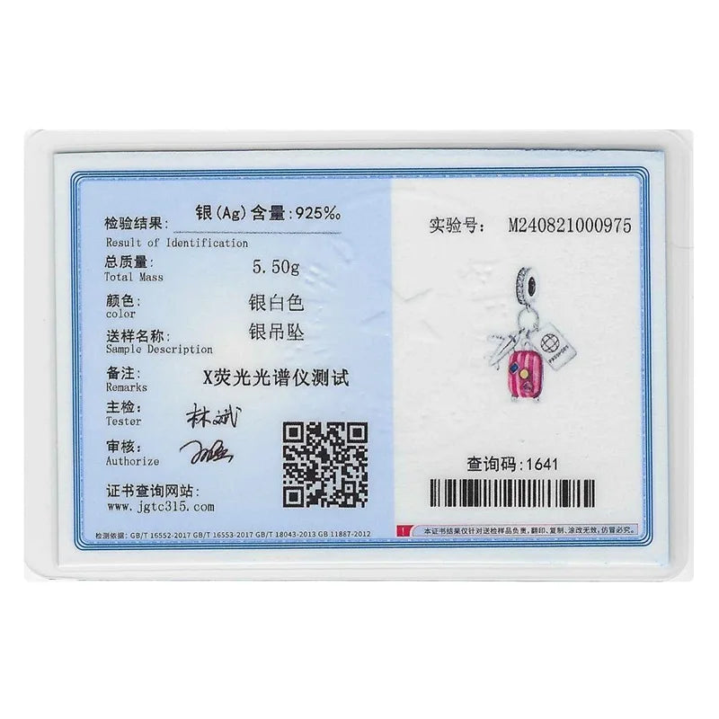 Original Charms 925 Silver Three-In-One Airplane Travel Luggage Charms Bead Fit 3mm Original Bracelet Womens DIY Jewelry Gifts