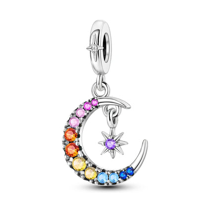 Fit Original Bracelet Silver Plated Cat Moon Shape Stars Love Charms Pendants For Women Jewelry Making Gift