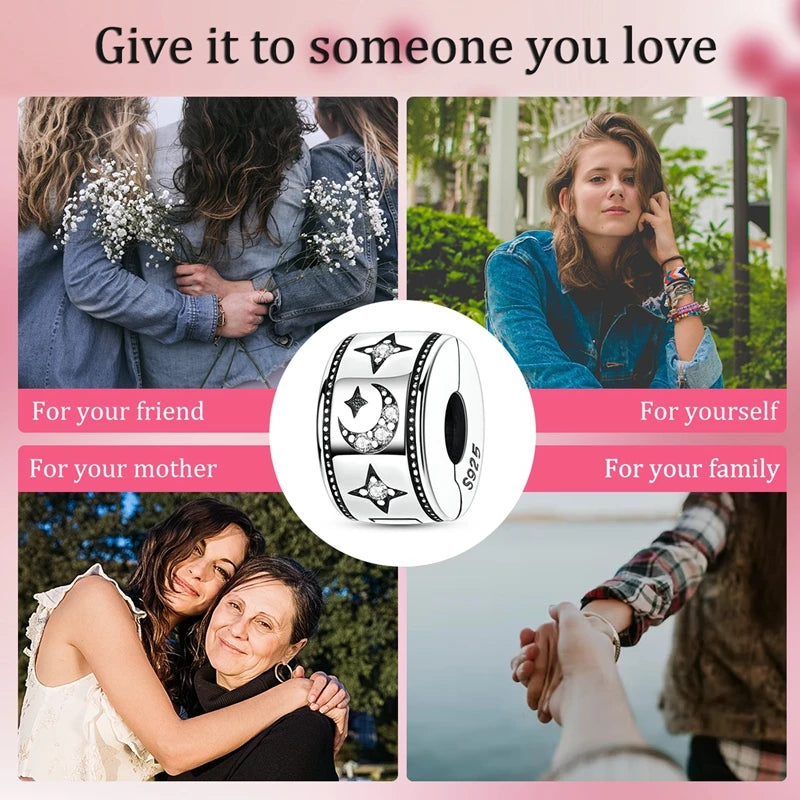 925 Silver Sparkling Cat Dog Charms Pendants Love Family Father Beads Fits Original Bracelet Gift for Women