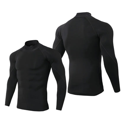 Sport T-shirt Men Compression Running Shirt Elastic Long Sleeve Fitness Athletic Top Gym Workout Undershirt Sportwear