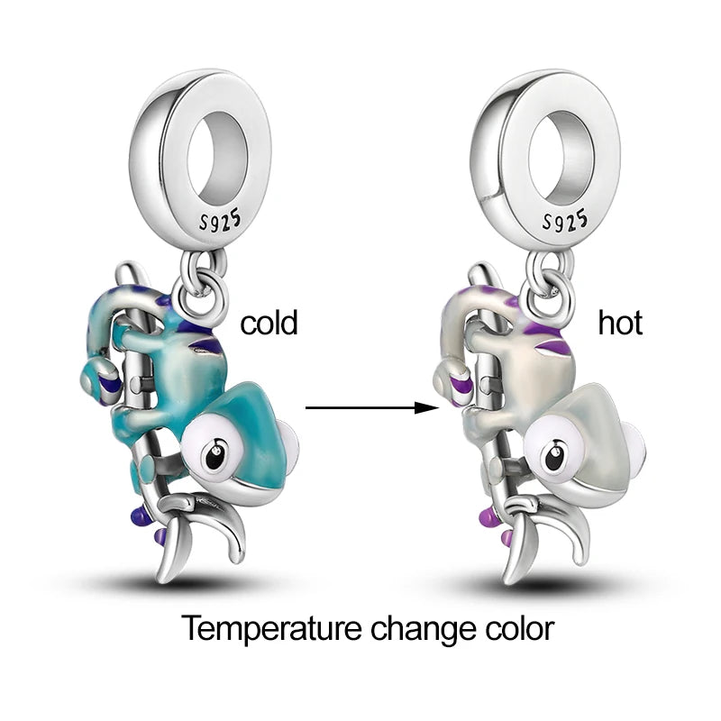 Hot Sales 925 Sterling Silver Luminous Firefly Light Bulb Star Moon Chameleon Charms Pendant Fit Original Bracelets DIY Jewelry
