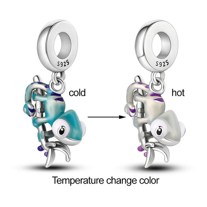 Hot Sales 925 Sterling Silver Luminous Firefly Light Bulb Star Moon Chameleon Charms Pendant Fit Original Bracelets DIY Jewelry