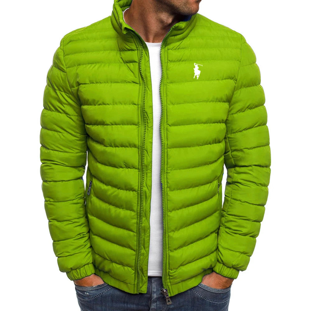 Men's casual jacket, men's waterproof windbreaker jacket, winter warmth, autumn zipper men's jacket, solid color XS-3XL