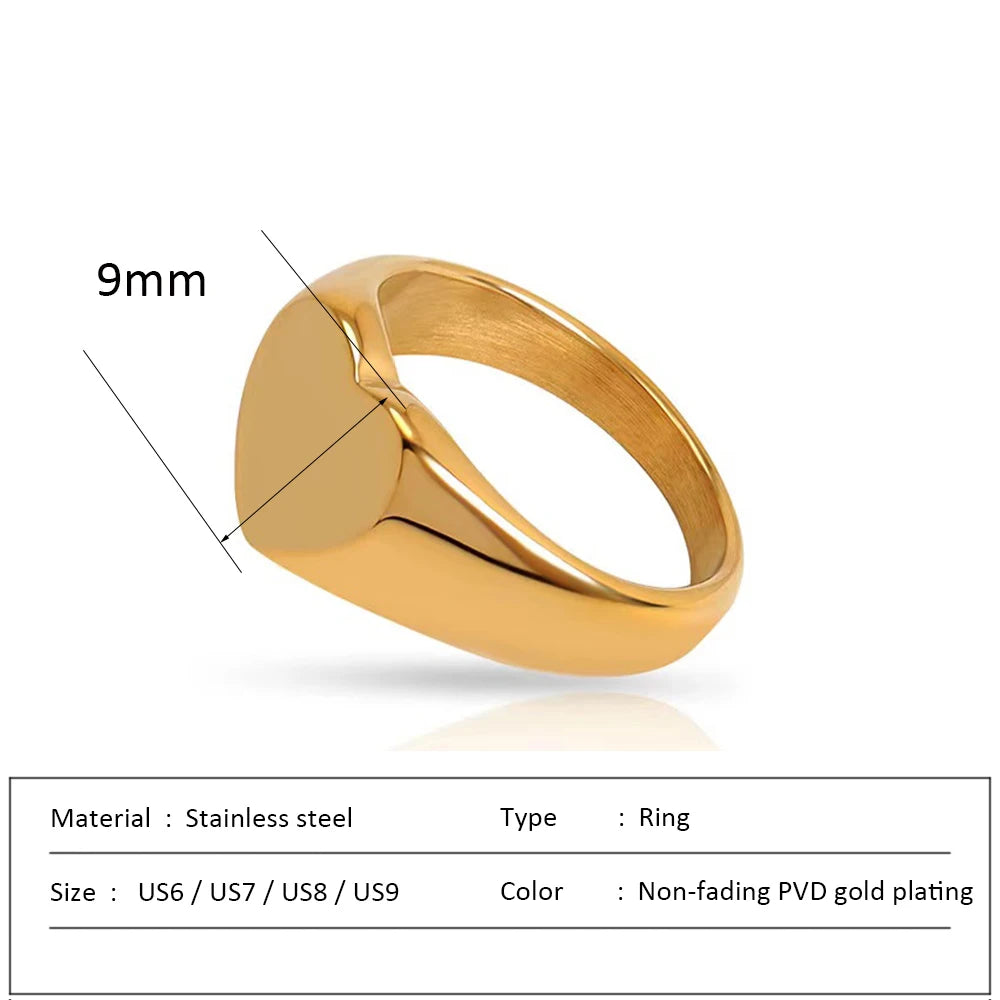 Waterproof Stainless Steel Ring for Women Non-fading Heart Ring Stylish Metal Rings Simple New Jewelry Wholesale Dropshipping