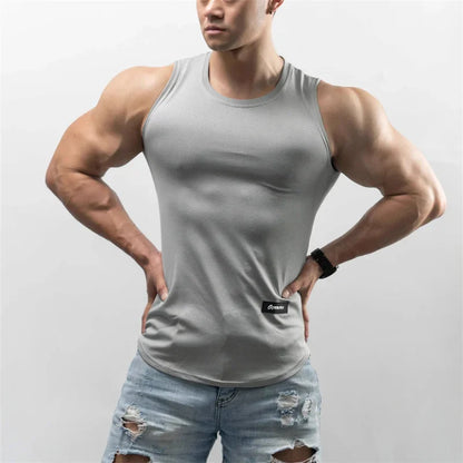 new gym Training Tank Top Men's Sports T-shirt Summer Thin Mesh Breathable Fitness Running vest Quick Drying Sleeveless Tops