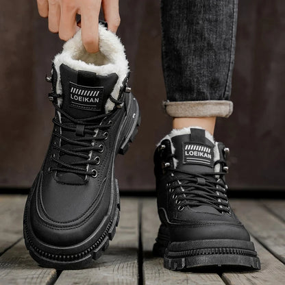 Men's comfortable casual versatile outdoor cotton shoes winter warm shoes plus size fashion youth non-slip soft-sole work shoes