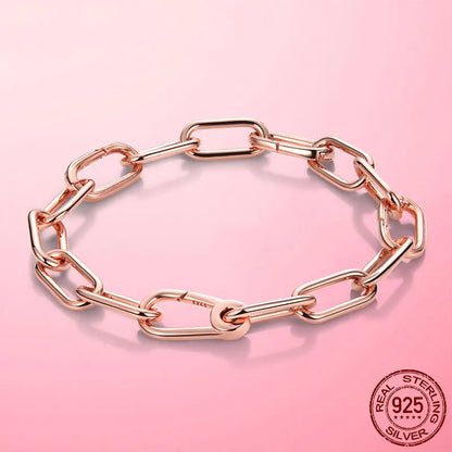 Original Gold Color Me Bracelet 925 Silver Me Lobster Clasp Chain Link Femme Bracelet For Women Jewelry Gift Pulseira