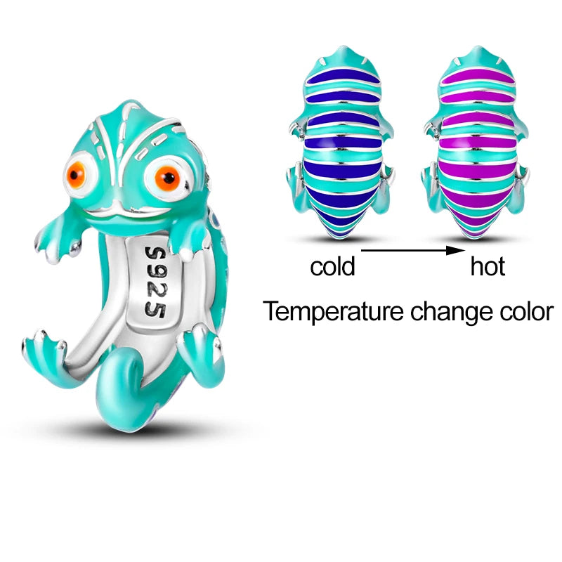 Hot Sales 925 Sterling Silver Luminous Firefly Light Bulb Star Moon Chameleon Charms Pendant Fit Original Bracelets DIY Jewelry