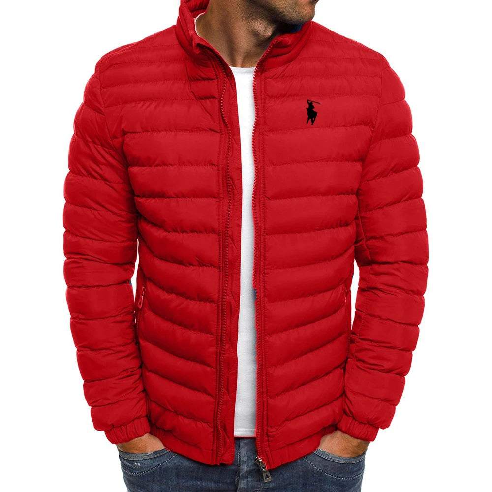 Men's casual jacket, men's waterproof windbreaker jacket, winter warmth, autumn zipper men's jacket, solid color XS-3XL