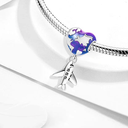 925 Sterling Silver Cute Butterfly Elephant Blue Series Charms Beads Fit Original Pan Bracelet Bangle High Quality DIY Jewelry