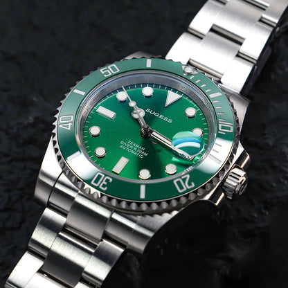 Sugess Watch of Men Diver NH35 Automatic Mechanical Wristwatch Date Sapphire Crystal Luminous Ceramic Bezel Waterproof 200M 2022
