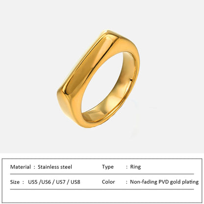 Waterproof Stainless Steel Ring for Women Non-fading Heart Ring Stylish Metal Rings Simple New Jewelry Wholesale Dropshipping