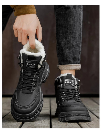 Men's comfortable casual versatile outdoor cotton shoes winter warm shoes plus size fashion youth non-slip soft-sole work shoes