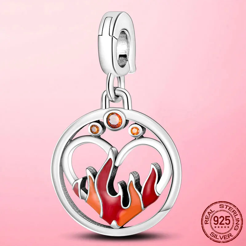 925 Silver My Love Starfish Flamingo Pendant Charm Fit Original Original Me Bracelet DIY Bead Jewelry For Women