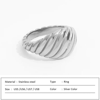 Waterproof Stainless Steel Ring for Women Non-fading Heart Ring Stylish Metal Rings Simple New Jewelry Wholesale Dropshipping
