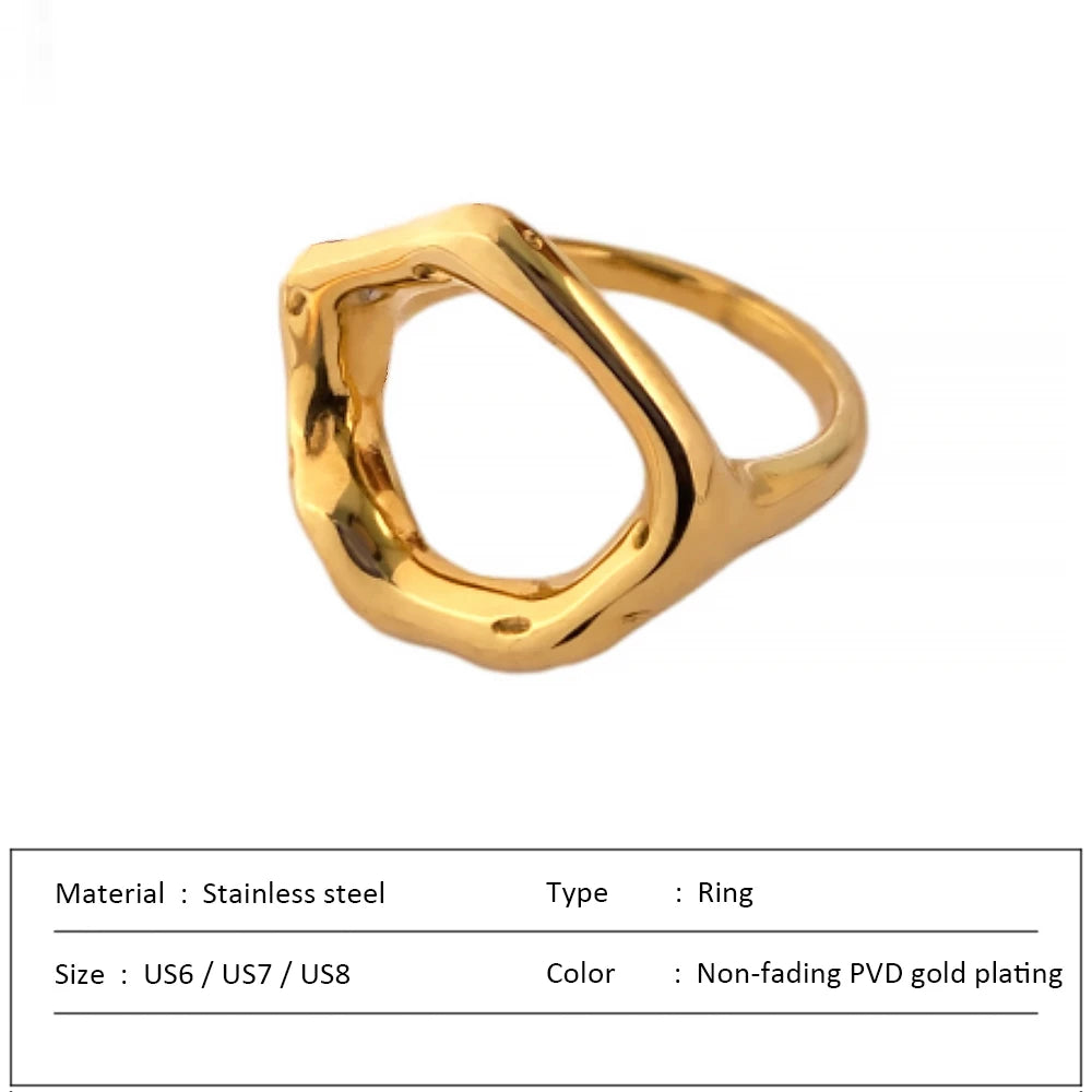 Waterproof Stainless Steel Ring for Women Non-fading Heart Ring Stylish Metal Rings Simple New Jewelry Wholesale Dropshipping