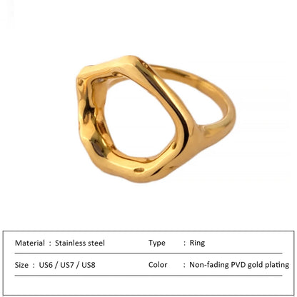 Waterproof Stainless Steel Ring for Women Non-fading Heart Ring Stylish Metal Rings Simple New Jewelry Wholesale Dropshipping