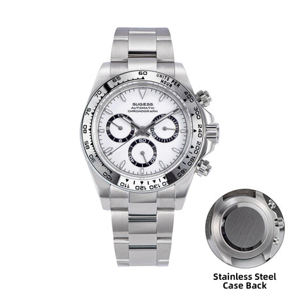 Sugess Diving Mens Watch Panda Automatic Mechanical Chronograph Peacock SL4801 Movement Wristwatch Waterproof Ceramic Bezel New