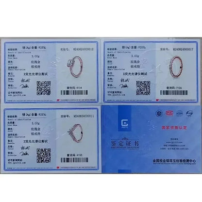 Hot selling 925 sterling silver rose gold ring high-quality luxury sparkling crystal ring women's jewelry exquisite holiday gift